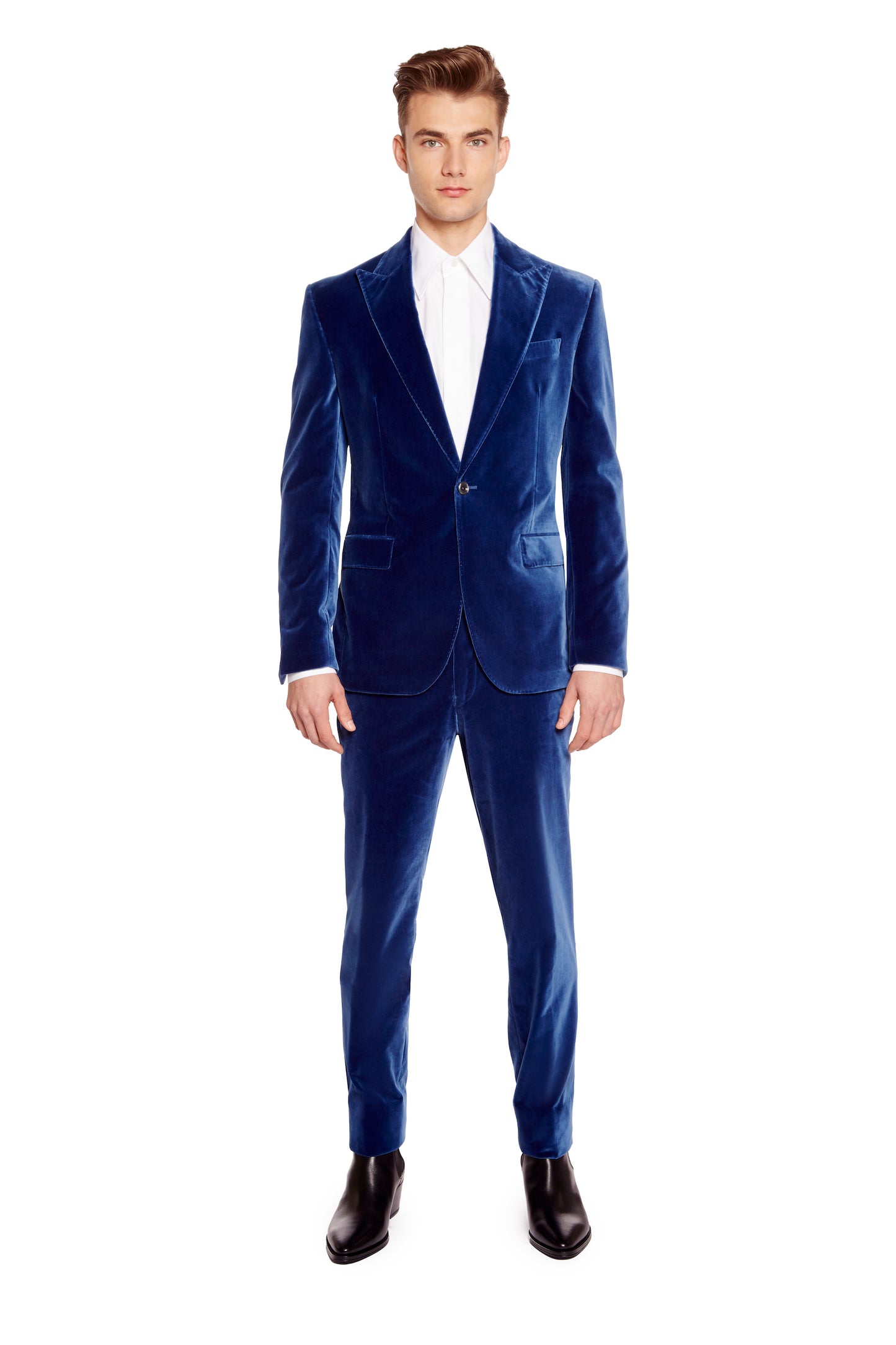 Cambridge Velvet Blazer in Persian Blue
