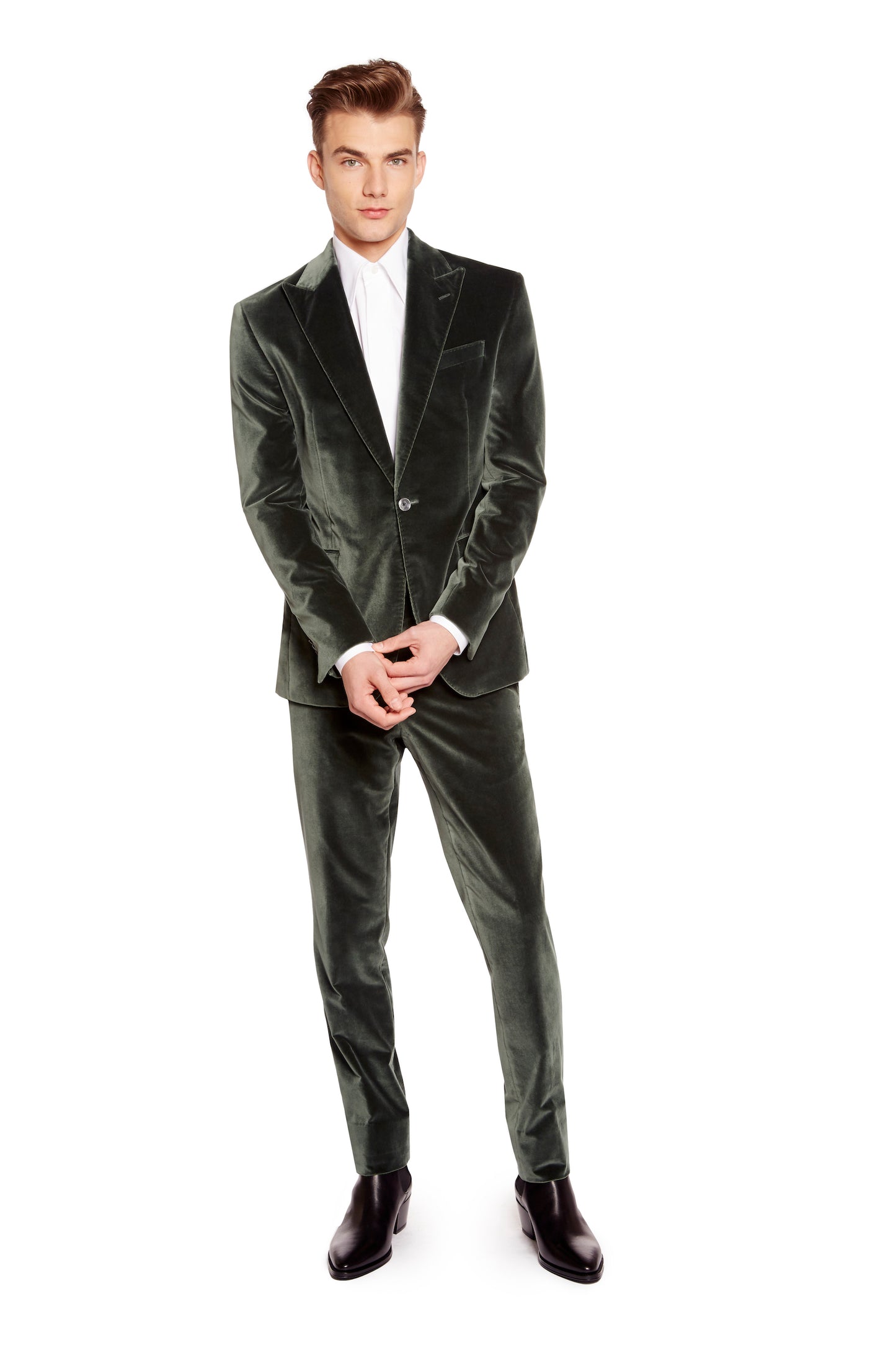 Products Cambridge Velvet Dress Pants in Pine Green