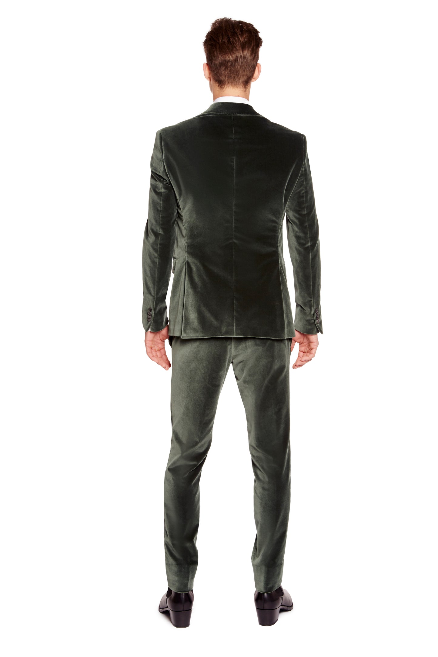 Cambridge Velvet Blazer in Pine Green