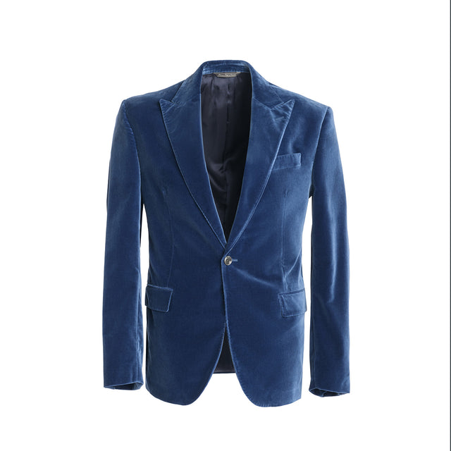 Cambridge Velvet Blazer in Persian Blue